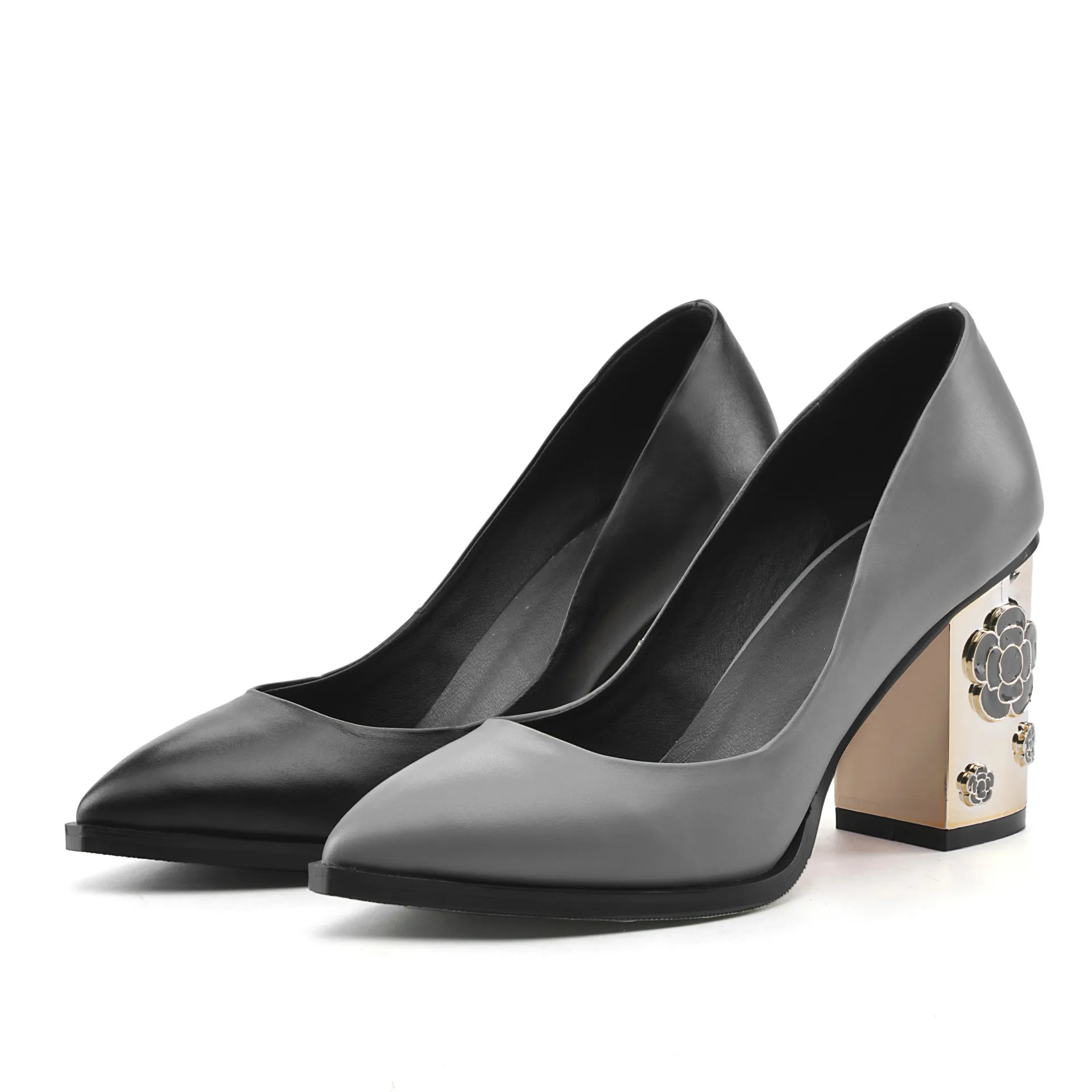 Spring and Autumn Korean Metallic High Heels Leather Spring and Autumn Korean Metallic High Heels Leather
