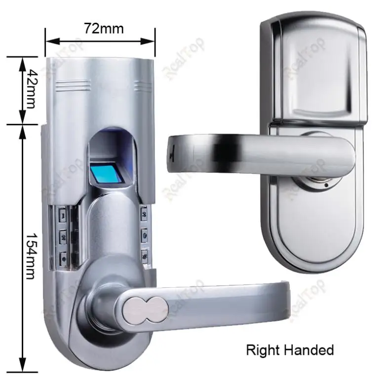 

Left Handed Biometric Keypad Door Lock Fingerprint Locks with Single Latch Golden Color/silver color without motor more stable