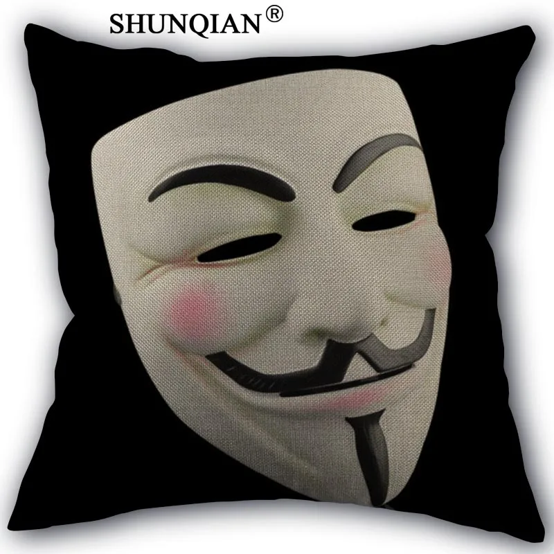 V for Vendetta Pillow Cover Custom Cotton Linen Decorative Pillows Covers Case For Textiles Chair 45x45cm one side A1017 | Дом и сад