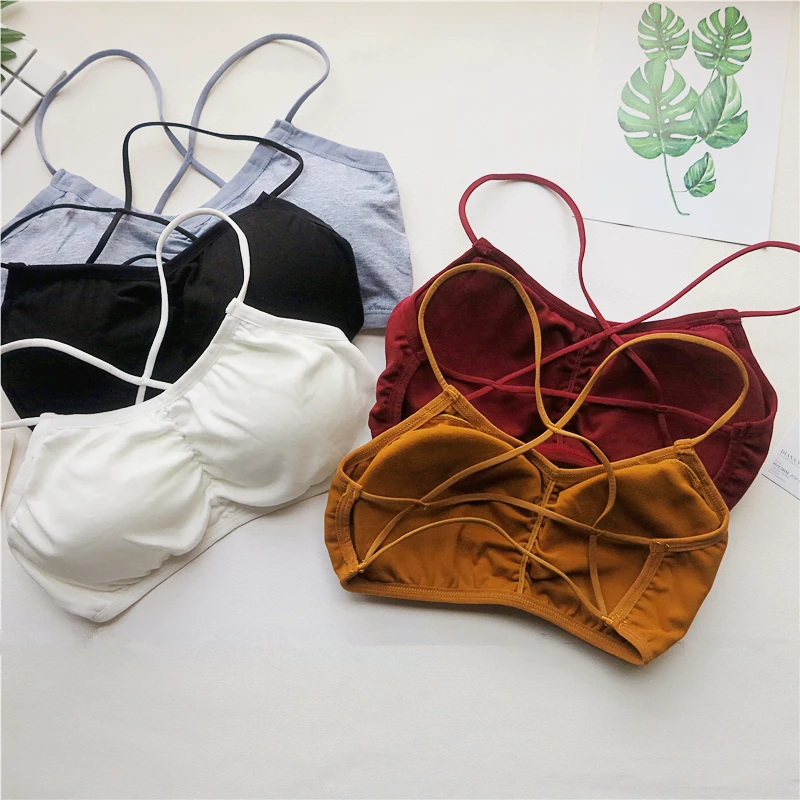 

Summer Girls Bra Camis Top with Bra Women's Stretchy Wrap Cropped Tanks Intimates Tops For Girls