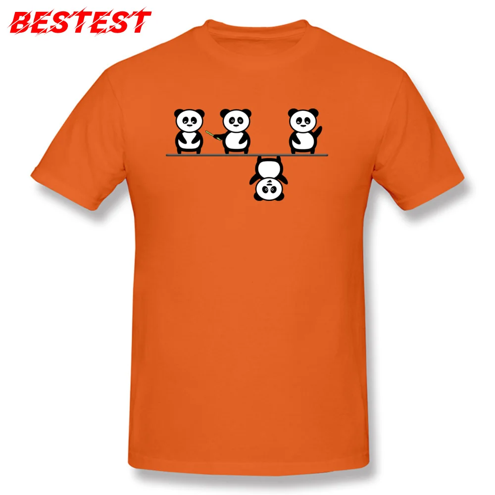 Another perspective for the panda Prevailing Short Sleeve Funny T Shirt Pure Cotton O-Neck Adult Tops Shirts Tees Mother Day Another perspective for the panda orange