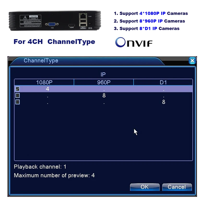 Mini CCTV NVR Full HD 4CH 8Ch H.264 Standalone DVR Recorder Onvif 2.3 For 720P 1080P IP Camera Security Surveillance System P2P