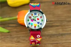 2019 дети 3 d Мультяшные Кварцевые часы мультфильм фосфоресцирующий указатель Частный Дизайн элементарный силикон, Часы цвет любовь