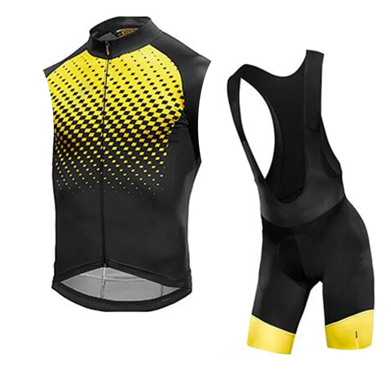 

19 New Pro team Mavic cycling Jersey Set Summer Sleeveless Bike Clothing Ropa Ciclismo Men's Cycle Clothing Outdoor quick drying