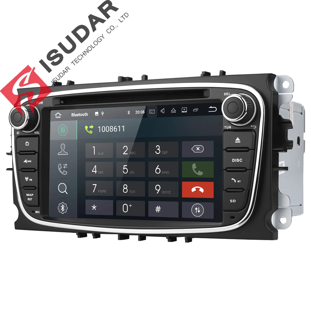 Isudar Car Multimedia Player Android 8.1 GPS 2 Din car dvd player for FORD/Focus/S-MAX/Mondeo/C-MAX/Galaxy wifi car radio DSP