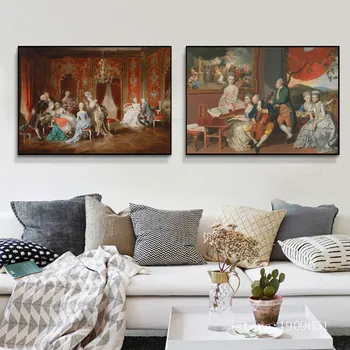 

classical court figures noble dame landscape canvas printings oil painting printed on cotton home wall art decoration picture