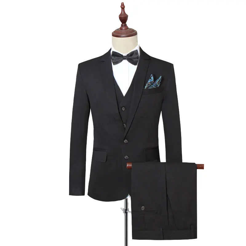 2018 New Formal Business Suits for Men 3 Pieces(Jacket+Vest+Pants ) Tuxedos Slim Fit Suit Men Wedding Party Suit Traje de hombre