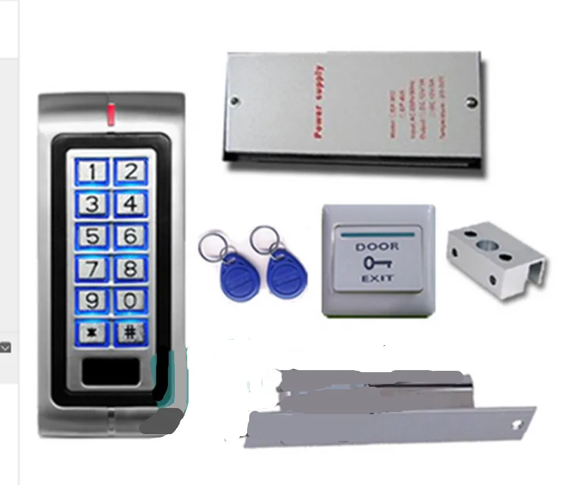 

1000 user  door access control set metal access control machine electric lock set electrolock power
