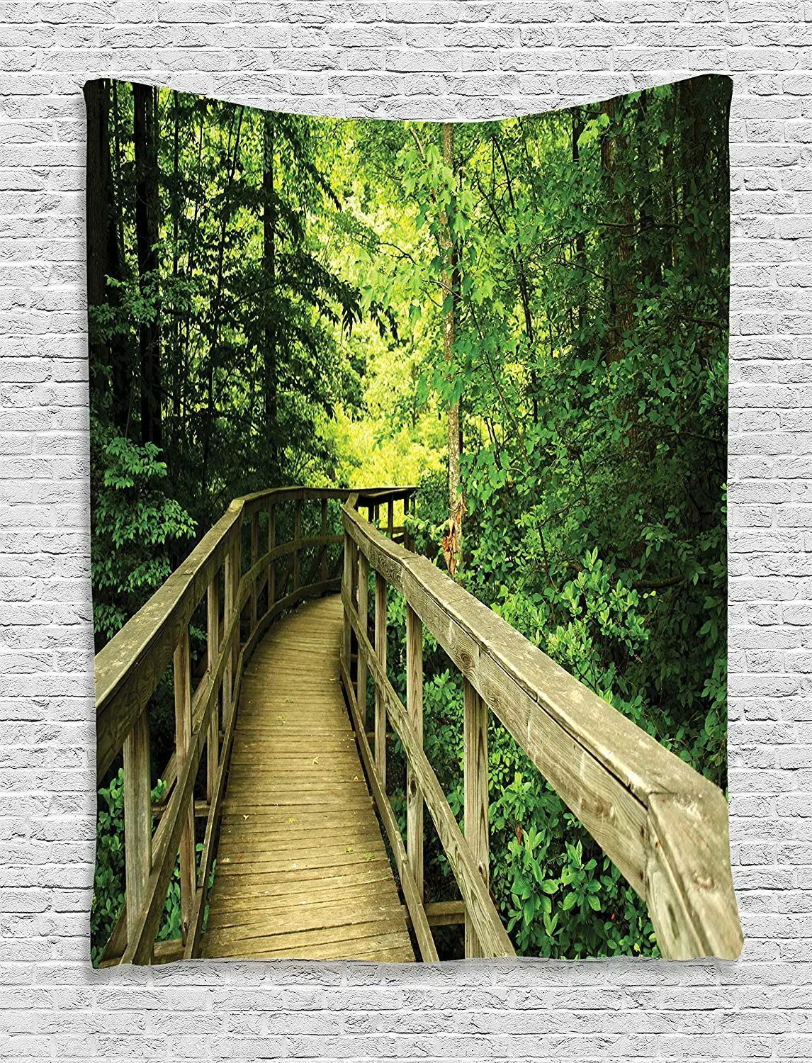 Tree Tapestry Green Decor Park Summertime Scenic View Environment Nature Holidays Adventure Scene Picture Wall Hanging | Дом и сад