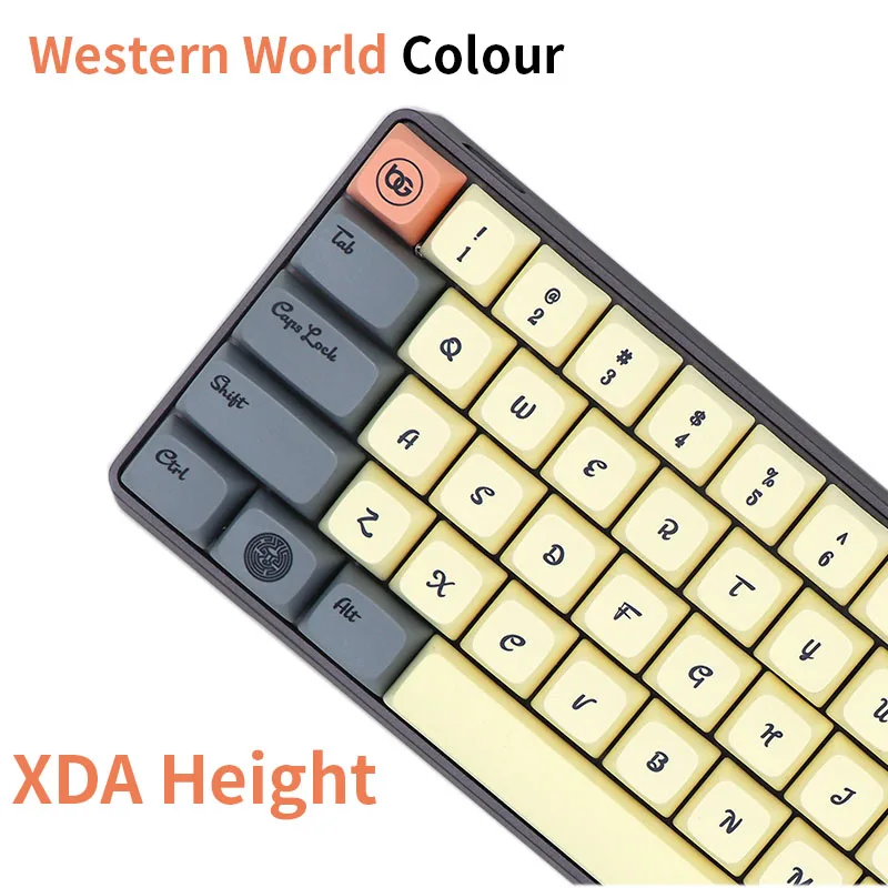 

BGKC XDA Western world Ethermal Dye Sublimation fonts PBT keycap For Wired USB mechanical keyboard Cherry MX switch keycaps