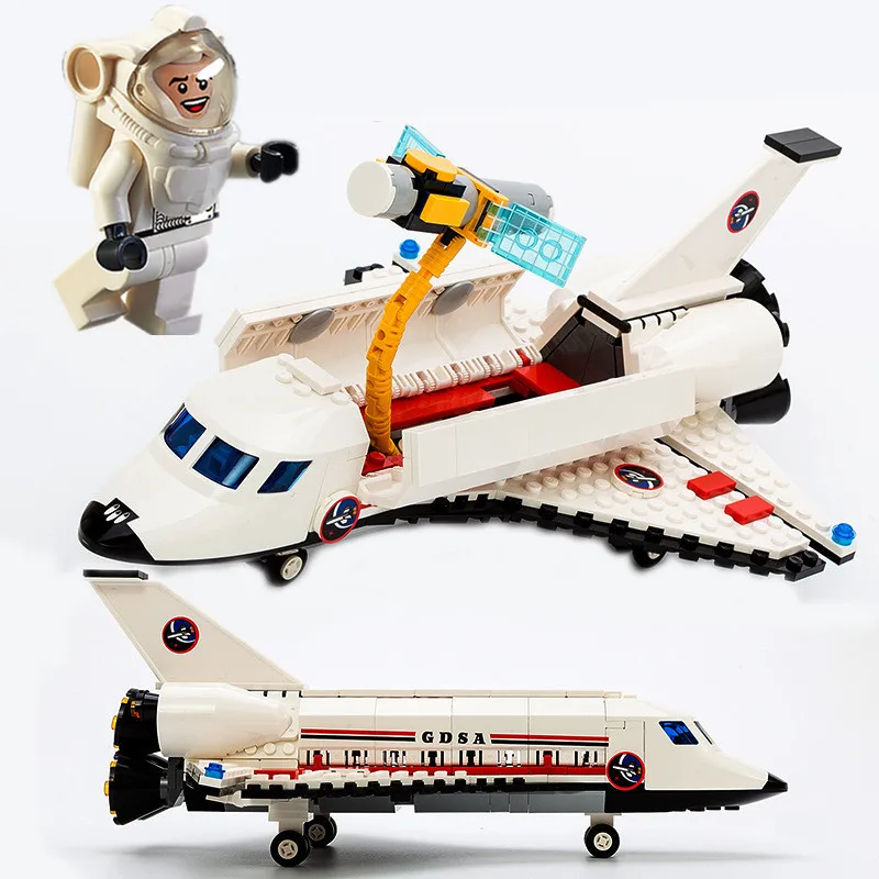 

297pcs Space Shuttle TECHNIC Spacecraft Aerospace Polit Astronaut Aircraft Model Building Blocks Figures Gift Boy Toy Children