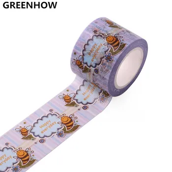 

GREENHOW 30mm*10m Decorative Color Can Be Tear-Free Trace Boxed Cartoon Stationery Washi Paper Masking Tape School Supplies 1078
