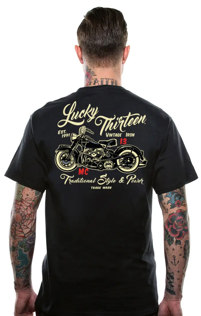 Футболка с коротким рукавом и круглым вырезом из натурального хлопка|tee shirt|motorcycle