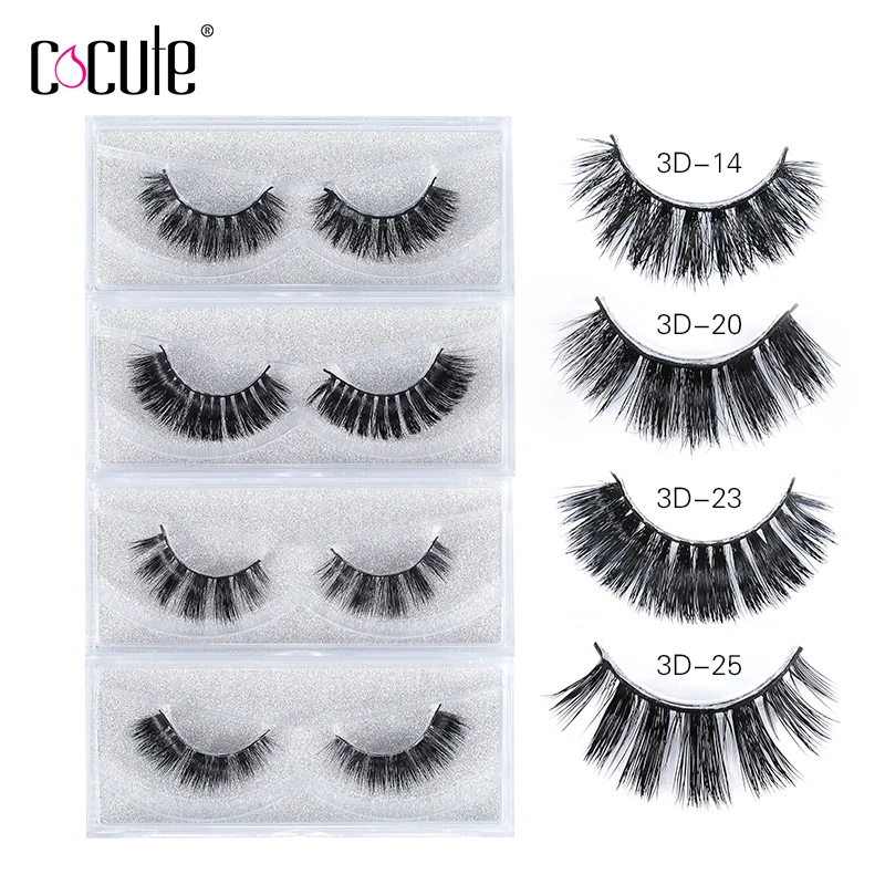 

Cocute 1 pair faux cils 3D Mink eyelashes fluffy lashes handmade Mink false eyelashes Curl extension de cils