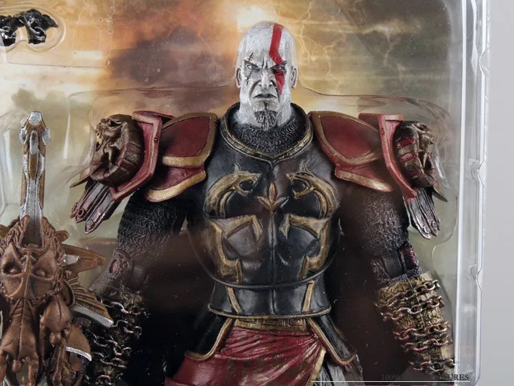 1 шт./лот " NECA God of War 2 II Kratos in Ares Armor W Blades ПВХ фигурка игрушка кукла рождественский подарок Горячая Розничная MVFG147