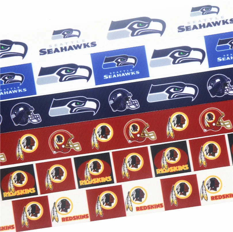 

7/8"sports ribbon seahawk ribbon DIY hair bow accessories 22mm print grosgrain ribbon gift packing decorations