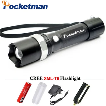 

3800LM LED Flashlight XM-T6 Lantern Rechargeable Torch Light Zoomable Waterproof AAA/18650 Battery linterna for Camping