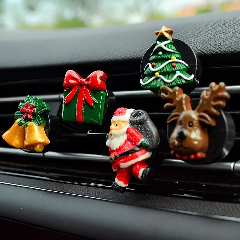 

Santa Claus Car Air Freshener Outlet Perfume Clip Christmas Tree Flavoring Machine Diffuser Crutch Auto Car Ornament Accessories