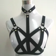 new fashion pastel goth O ring studded garter belt gothic bust bondage bra sexy women