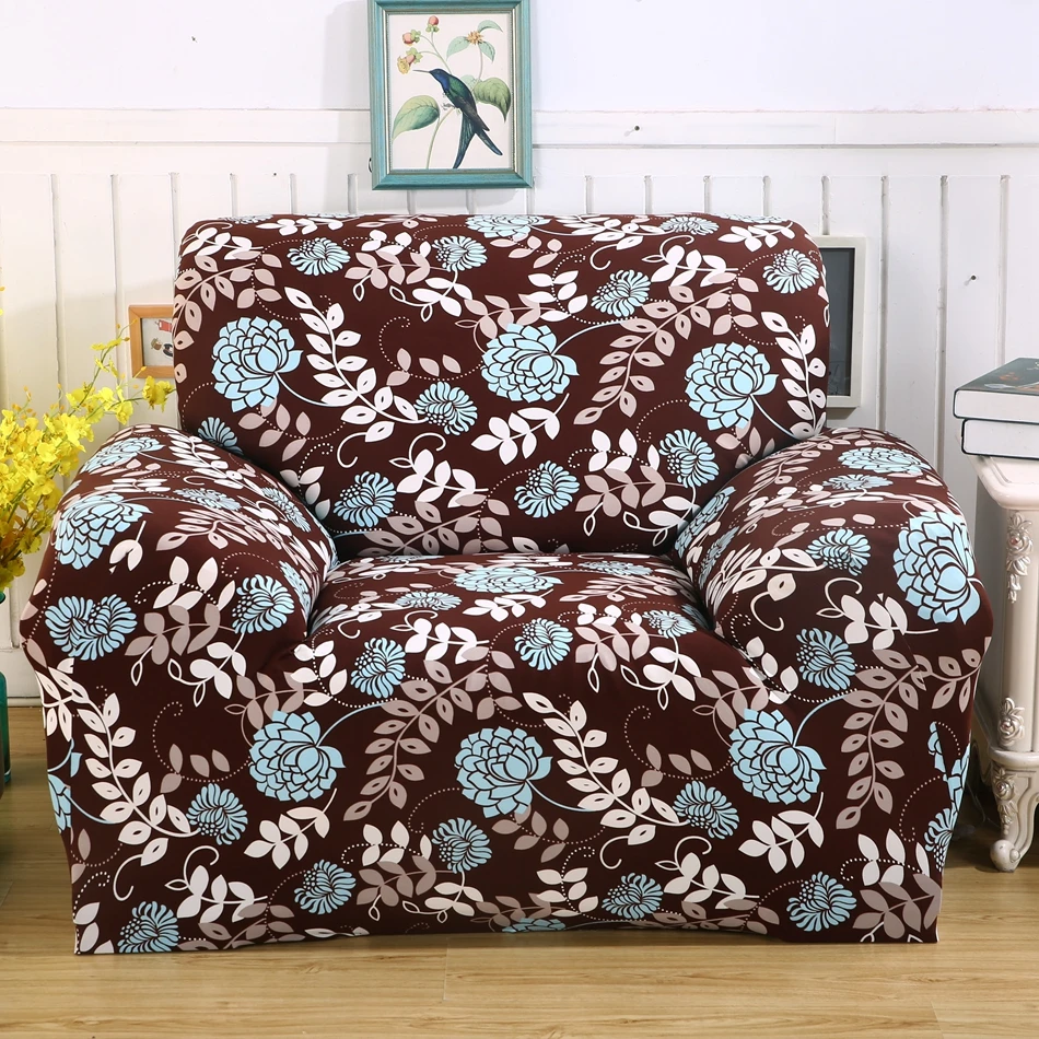Brown universal stretch sofa cover for 4 seasons single double three four seat elastic sofa cover