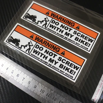 

2PCS moto Styling Sticker Decals DO NOT SCREW with MY BIKE Reflective sticker