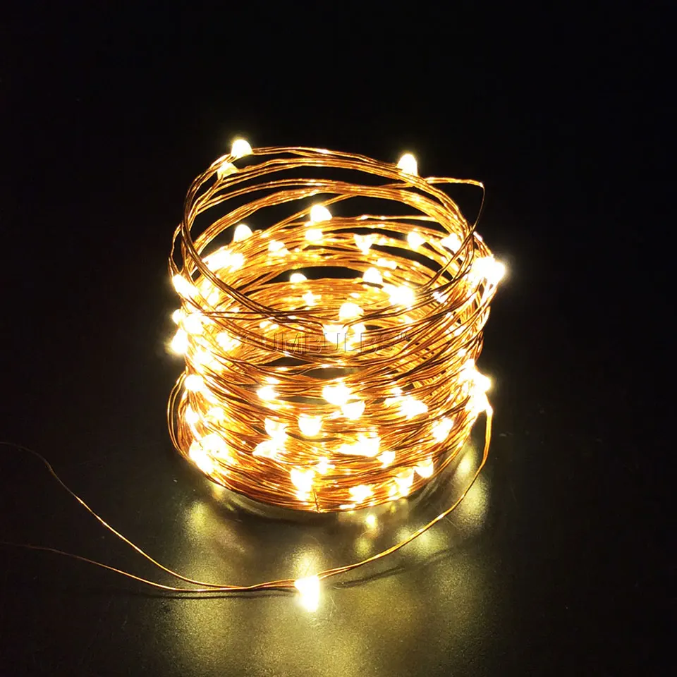 1 м 10 светодиодная гирлянда USB на батарейках Cooper Wire Fairy Рождественские огни