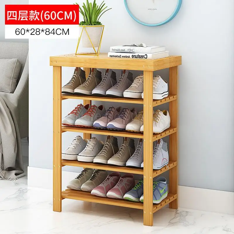 Бамбуковая скамейка для обуви, шкаф для обуви, простая деревянная дверь, может сидеть, табурет для хранения, Европейский стеллаж для обуви - Цвет: ml12