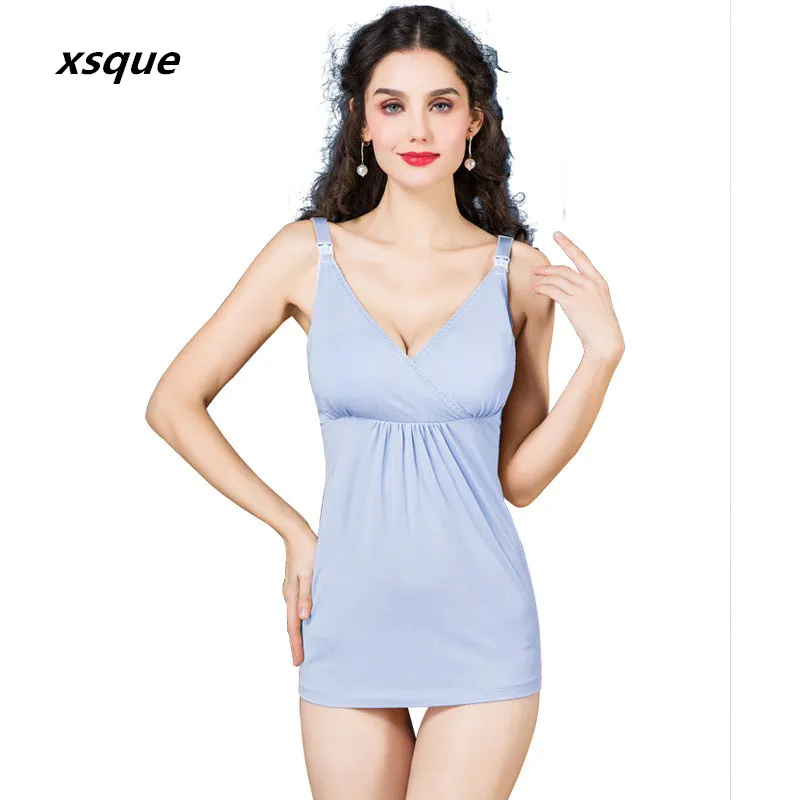 

2019 Summer Nursing Breastfeeding Bra Vest Women Maternity Tank Tops Comfortable Pregnant Women Camis Pregnancy Sleeping Clothes