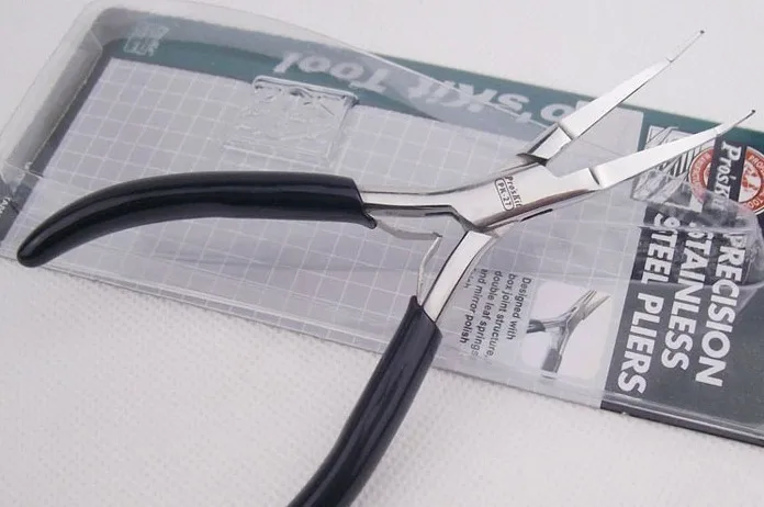 

Pro'sKit 1PK-27 Precision Stainless Steel Pliers Bent Nose Plier With Smooth Jaw/Bent Handle Long Nose Pliers