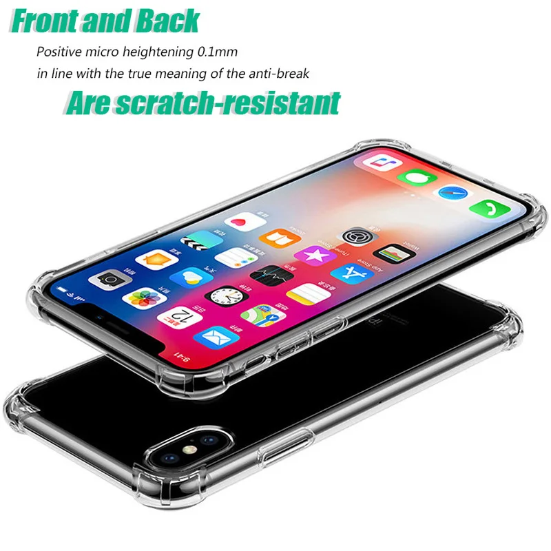 KIPX1046_6_Luxury Shockproof Transparent Cases for iPhone XS XR XS Max Soft Silicone Phone Case for iPhone 5S SE 6S 7 8 Plus Back Cover