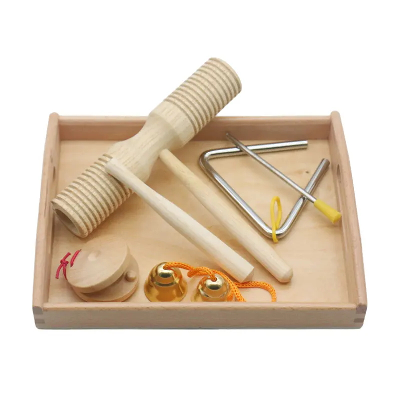 Wooden Montessori Instrument Set with Tray Orff Teaching Material