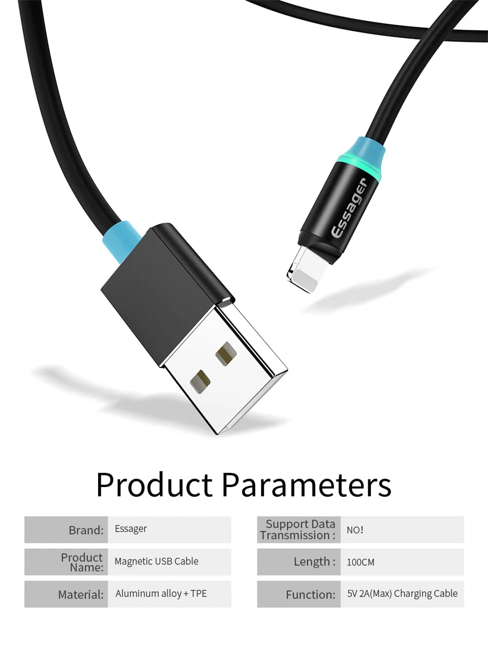 Магнитный usb-кабель Essager для iPhone, Магнитный зарядный шнур type C mi cro, usb-кабель для Xiaomi mi 9 8 samsung S10 S9 S8 S7