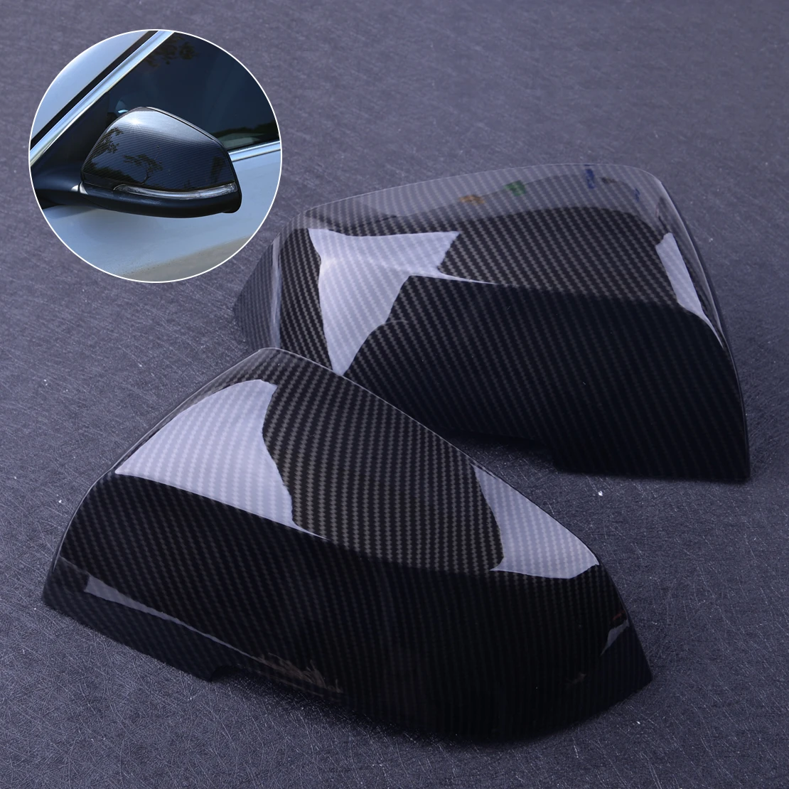 

beler 2pcs Carbon Fiber ABS Rearview Side Wing Mirror Cover Trim Fit For BMW 3 Series GT F30 F34 2013 2014 2015 2016 2017