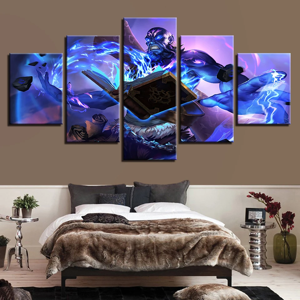 Waliicorners Modern Frame HD Canvas Living Room Home Decoration Printed 5 Panel League Of Heroes Pictures Painting Modular Wall Art Poster 5 HTB19cAbelCw3KVjSZFlq6AJkFXac