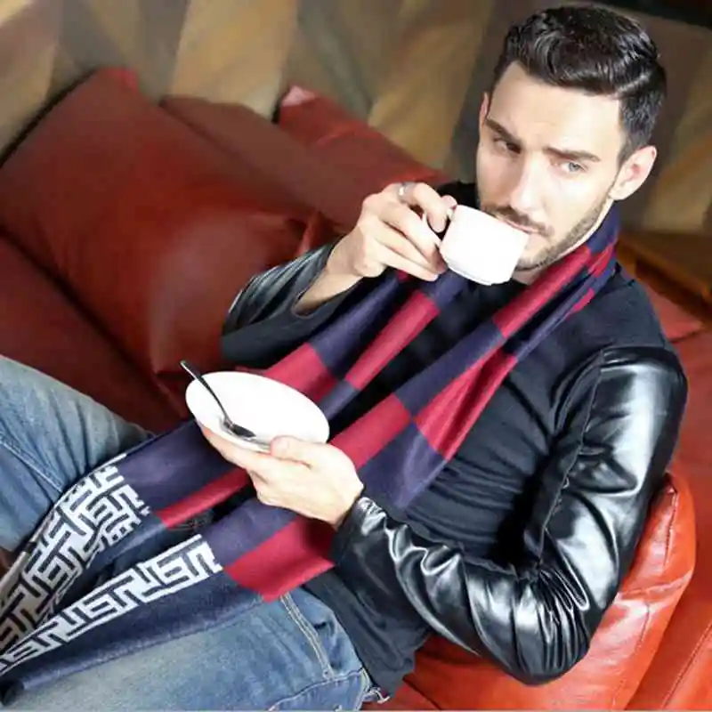 Winter Fashion Plaid Scarves Luxury Brand Men Business Scarf England Style font b Tartan b font