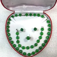 Слово тонкий женский подарок серебро кварц камень драгоценные камни с зелёными камнями/ожерелье браслет серьги кольцо набор