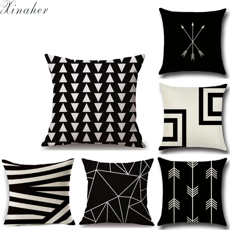

Geometry pattern Cushion cover Geometric Printed pillowcases Linen cotton Pillow covers Sofa 45x45cm cushion cover
