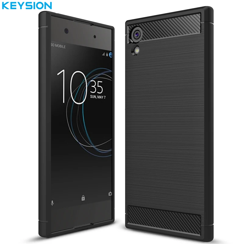 

KEYSION Case for Sony Xperia XA1 XA1 Ultra Cover carbon fiber Brushed TPU Silicone Anti-Skid Phone Cases for Sony XA1 Ultra