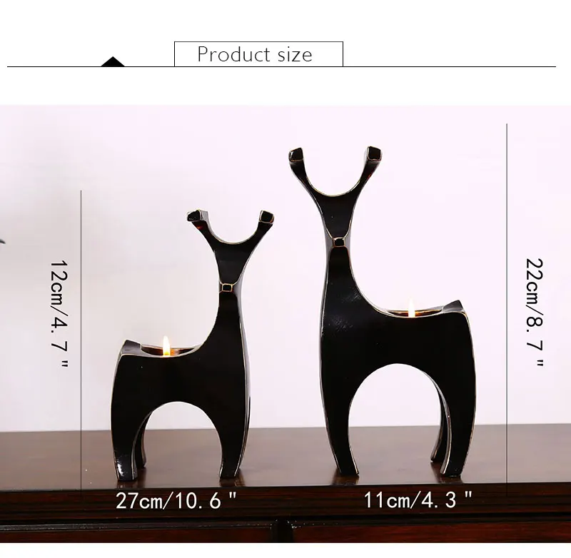 Современный простой американский Lucky олень украшения подсвечник ремесла смолы подсвечник домашнего декора подарки аксессуары для