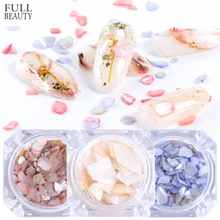 Ультратонкие чешуйчатые Стразы для ногтей с неровными блестками в виде ракушек и Русалочки, цветные блестящие Ломтики для украшения ногтей CH733