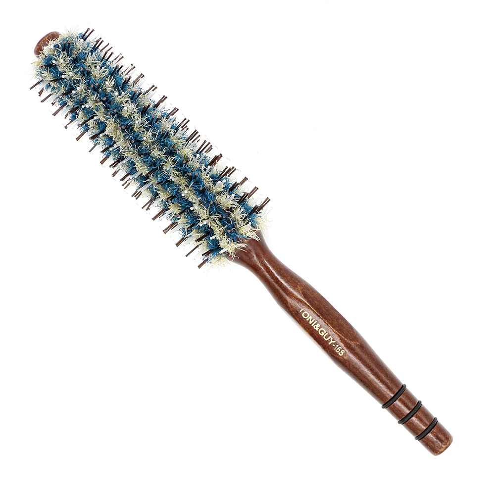 Профессиональная древесина, расческа для завивки волос, деревянная ручка, нейлоновая щетка-ролик для зубов, Парикмахерская, волнистые волосы, расческа для волос