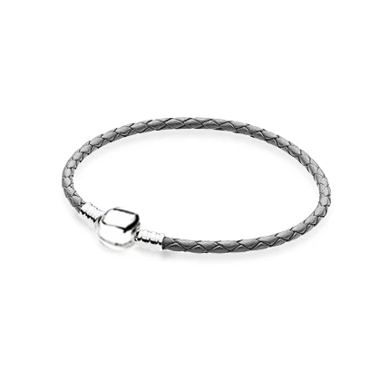 ROBOL 100%925 Sterling Silver Fashion Lovers Leather Double Loop Bracelet (Multi Color Choice) DIY Gift Jewelry Factory Direct