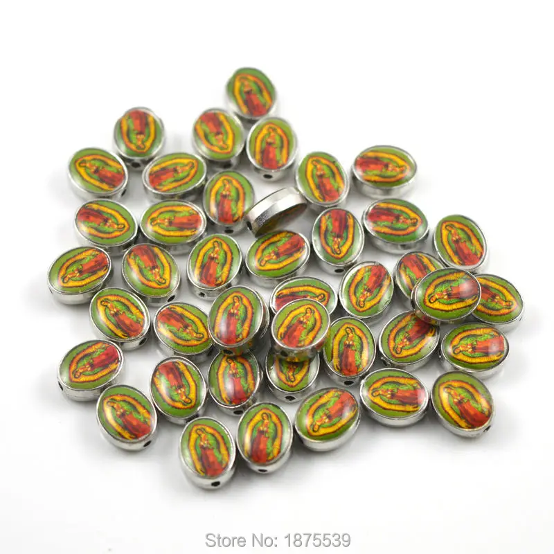 

Our lady of Guadalupe alloy bead 10*8 mm oval bead two side same picture