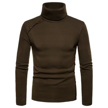 

Men New High Collar Solid Color Hoodie For Men Casual Hoodies Long Sleeve Male Tops 4 Colour