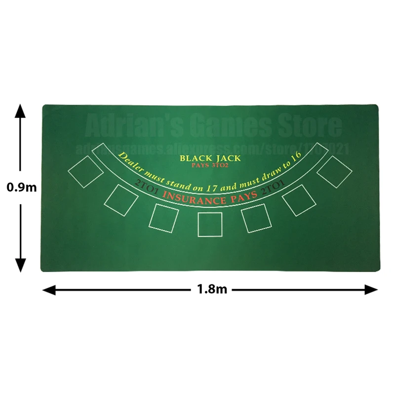 Cyber-Deals Blackjack /& Texas Hold/’em Poker 2-Sided Premium Felt Layout 90cm x 180cm