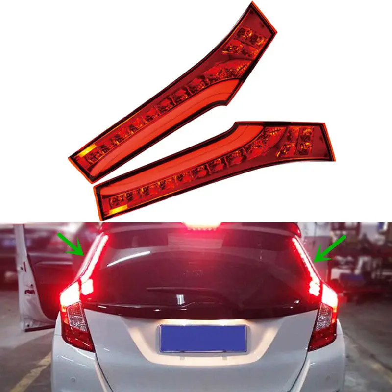 

Car Styling LED Column Tail Lamp Rear Light Brake Lamp Back Fog Light For Honda Fit JAZZ 2014 2015 High Quality Auto Accessories