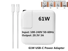 Высокое качество 20.3 В 3A 61 Вт USB-C Мощность адаптер Зарядное устройство (1718) для последней MacBook Pro 13 дюймов A1706 A1707 A1708A (сделано в 2016).