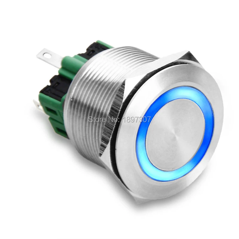 

25mm Waterproof 6V,12V,24V,110V,220V Self-locking Fixation Latching PushButton electric Switch