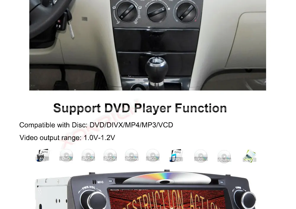 Flash Deal 2 Din Android 8.0 Car DVD Player For Toyota Corolla E120 BYD F3 2000 2005GPS Radio Multimedia Stereo Navigation Wifi OBD2 4