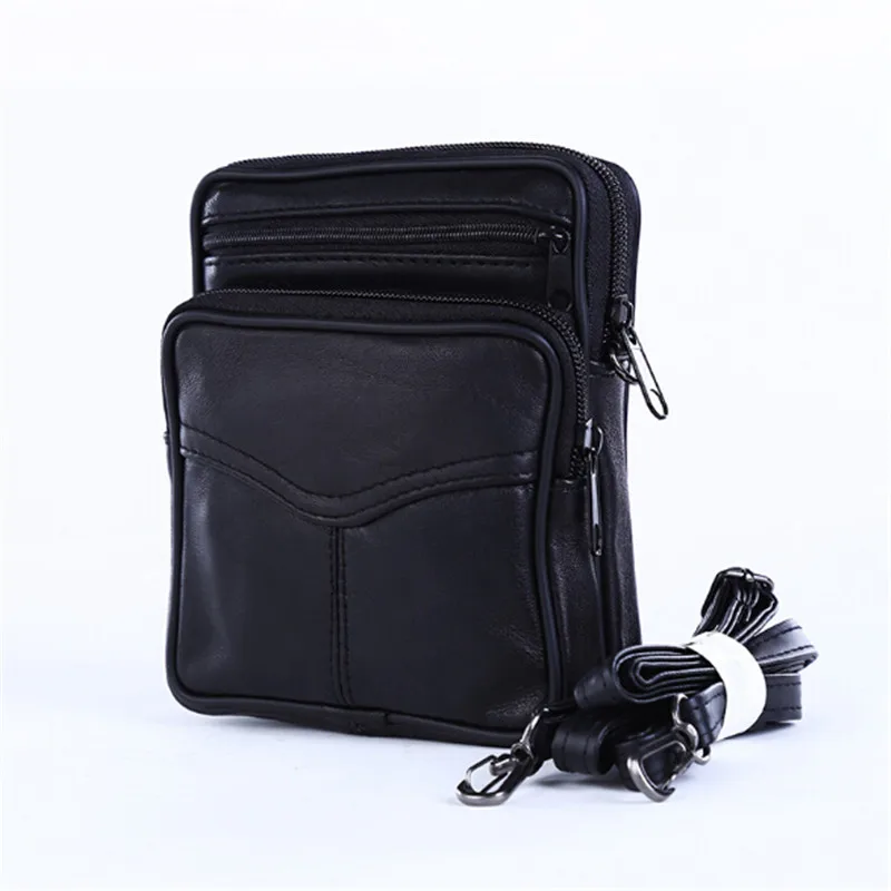 

New PU Leather Mini Crossbody Bag For Men Portable Men's Business European Style Messenger Shoulder Bags Black